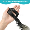36Pcs Black Waxed Cord Necklace Making NCOR-FS0001-05P-3