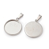 304 Stainless Steel Pendant Cabochon Settings STAS-I328-01F-P-2