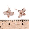 Flower 925 Sterling Silver Micro Pave Cubic Zirconia Stud Earring Findings EJEW-B038-18RG-3
