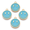 Light Gold Tone Alloy Enamel Pendants ENAM-N056-197D-3