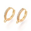 Brass Micro Pave Cubic Zirconia Hoop Earring Finding KK-N261-51B-G-1