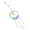 Teardrop Flower Glass & Acrylic Beads Suncatcher with 201 Stainless Steel Fairy Pendants HJEW-JM04988-02-2
