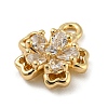 Brass with Clear Cubic Zirconia Charms X-KK-G478-02D-KCG-2