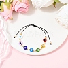 Adjustable Handmade Evil Eye Lampwork Beads Braided Bead Bracelets for Men Women BJEW-JB12485-01-1