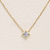 Rhombus 304 Stainless Steel Pave Clear Cubic Zirconia Link Bracelets & Stud Earrings & Pendant Necklaces FS-WG48BD9-01-2