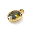 Brass Pave Cubic Zirconia Charms KK-CBA74BF-02G-02-2