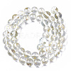 Transparent Spray Painted Glass Bead Strands X-GLAA-N035-03C-B09-2