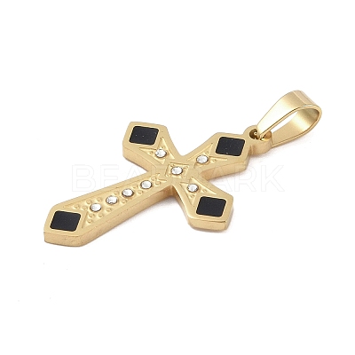 Ion Plating(IP) 304 Stainless Steel Enamel Rhinestone Pendants STAS-Q325-05J-G-1