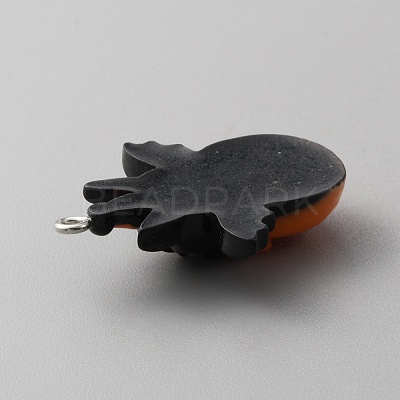 Opaque Resin Pendants RESI-WH0001-04G-1