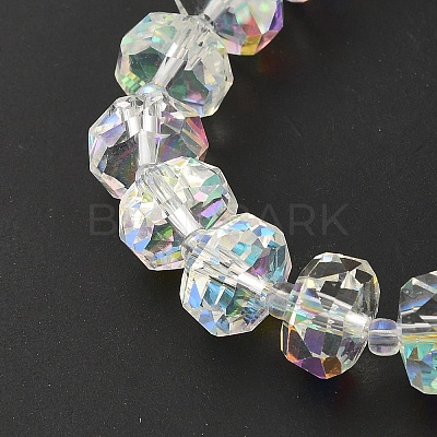 Transparent Electroplate Glass Beads Strands EGLA-P062-01A-1