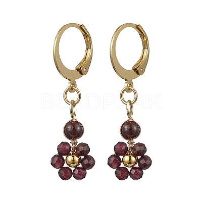 Natural Mixed Stone Leverback Earrings EJEW-JE06165-1