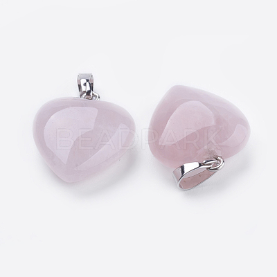 Natural Rose Quartz Pendants G-E434-04P-1