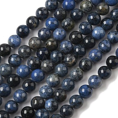 Natural Grade AA Dumortierite Quartz Round Bead Strands X-G-P075-43-8mm-1