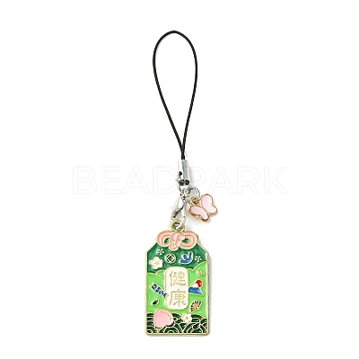 12Pcs 6 Style Japanese Style Enamel Omamori Blessing Decoration Phone Charms Strap HJEW-PH01770-1