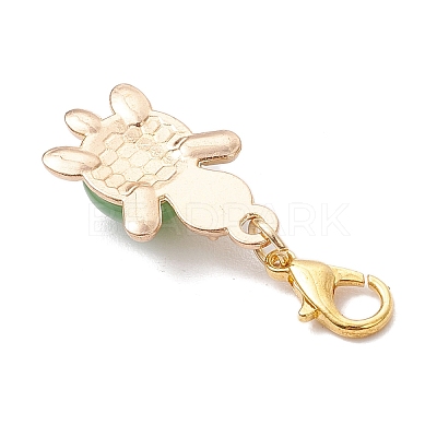 Tortoise Acrylic Alloy Pendant Decorations HJEW-JM03730-1