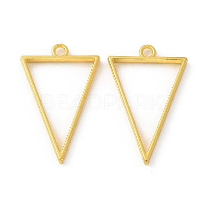 Rack Plating Alloy Triangle Open Back Bezel Pendants X-PALLOY-S047-09E-FF-1