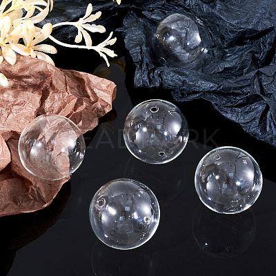 Handmade Two Holes Blown Glass Globe Beads BLOW-TA0001-02B-1