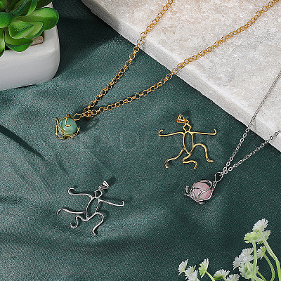 4Pcs 2 Colors Brass Pendants Cabochon Settings FIND-SC0017-24B-1