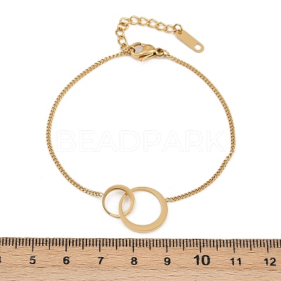 304 Stainless Steel Link Bracelets for Women BJEW-G755-01G-1