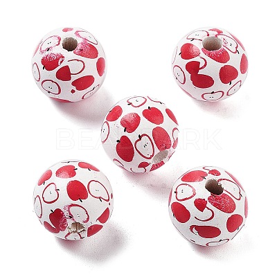 Fruit Theme Wood European Beads WOOD-M011-01D-1