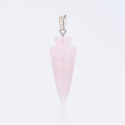 Natural Rose Quartz Pendants G-P236-06-1