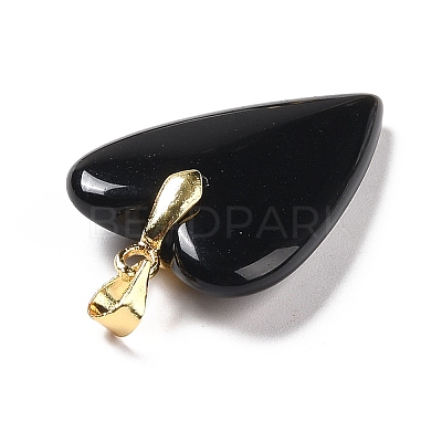 Natural Obsidian Pendants X-G-E570-01G-10-1