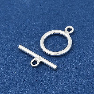 5 Sets 925 Sterling Silver Ring Toggle Clasps STER-BBC0002-18-1