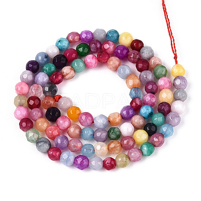 Dyed Natural White Jade Beads Strands G-T139-4mm-60-02-1