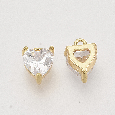Valentine's Day Brass Charms X-ZIRC-Q021-020G-01-NF-1