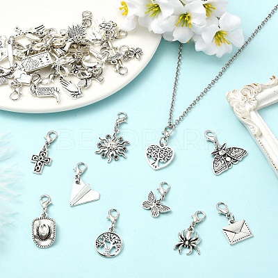 30Pcs Alloy Pendant Decoratons HJEW-YW00530-1