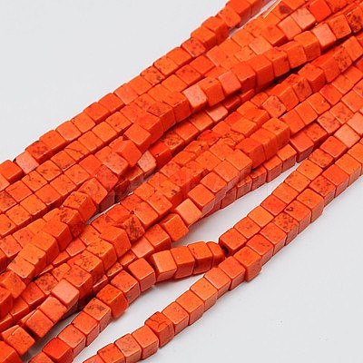 Synthetic Turquoise Beads Strands TURQ-G108-4x4mm-10-1