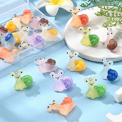 20Pcs Snail Resin Pendants RESI-FS0002-12-1