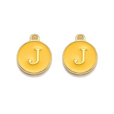 Golden Plated Alloy Enamel Charms ENAM-Q437-13J-1