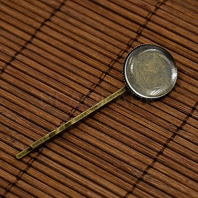 18mm Transparent Clear Domed Glass Cabochon Cover for Iron Hair Bobby Pin DIY Making DIY-X0070-1