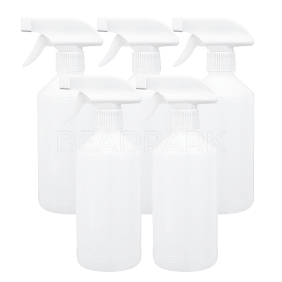 500ml White Plastic Trigger Spray Bottles with Adjustable Nozzle Empty Mist Spray Bottles for Cleaning Plant Flowers Home Garden AJEW-BC0005-72-1