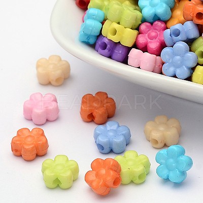 Solid Color Acrylic Beads SACR-R807-M-1