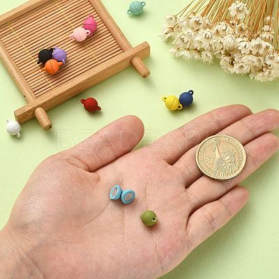 12 Sets 12 Colors Spray Painted Alloy Magnetic Clasps PALLOY-CJ0002-30-1