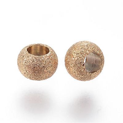Ion Plating(IP) 304 Stainless Steel Textured Spacer Beads STAS-P108-04RG-1