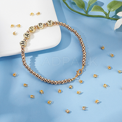 200Pcs Rack Plating Brass Bead Tips FIND-UN0016-30A-1