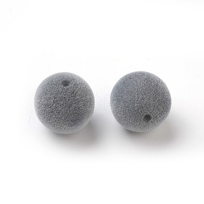 Flocky Acrylic Beads OACR-I001-8mm-L01-1