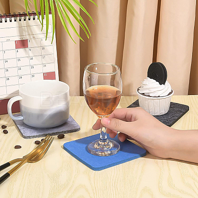 Square Wool Felt Cup Mat DIY-WH0308-14-1
