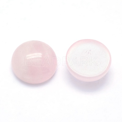 Natural Rose Quartz Cabochons G-P393-R20-10mm-1