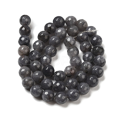 Natural White Jade Bead Strands G-R346-8mm-10-1