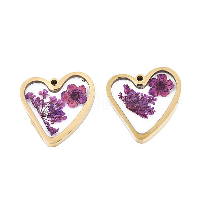304 Stainless Steel Epoxy Resin Pendants STAS-T072-24-1