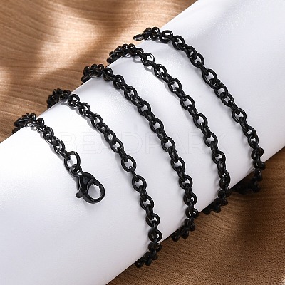 304 Stainless Steel Cable Chain Necklaces STAS-G170-13B-1