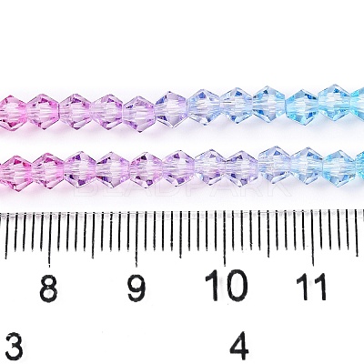Gradient Color Baking Paint Glass Bead Strands LS-DGLA-A039-T4mm-A06-1