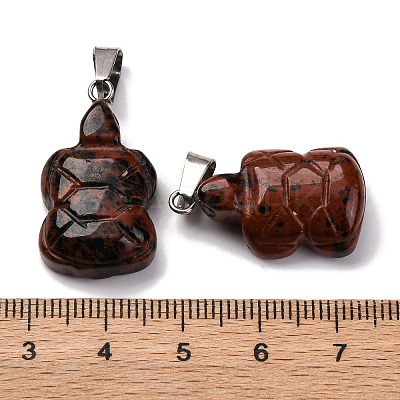 Natural Mahogany Obsidian Pendants G-B127-06P-09-1