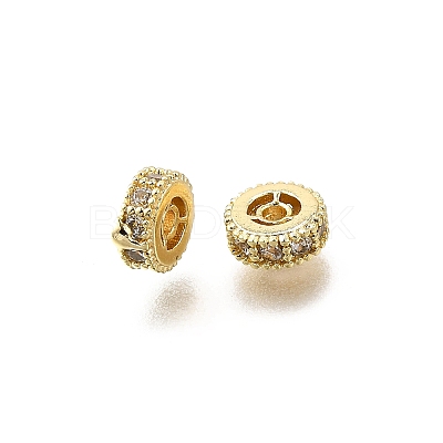 Brass Micro Pave Cubic Zirconia Beads KK-C106-24A-02-1