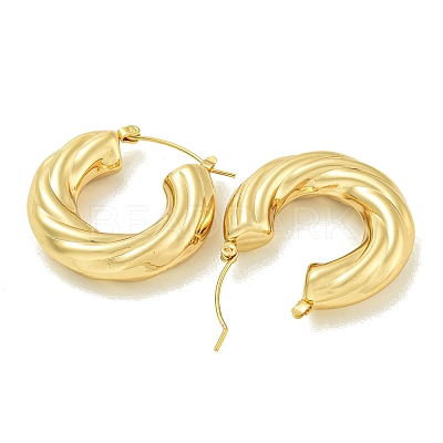 Ion Plating(IP) 304 Stainless Steel Hoop Earrings for Women EJEW-G401-01F-G-1