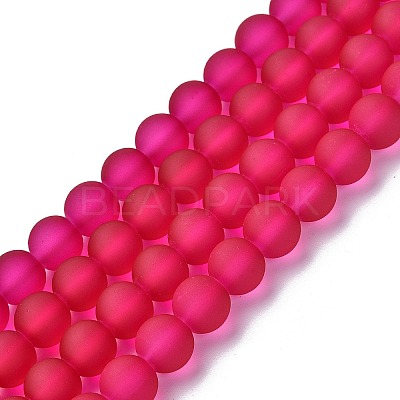 Baking Paint Transparent Glass Bead Strands X-GLAA-S031-10mm-39-1
